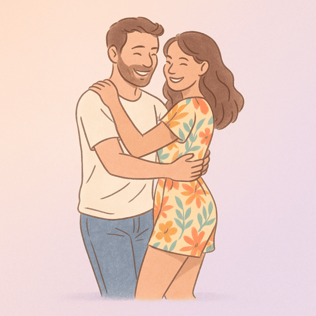 Illustration of a dance couple dancing Forró
